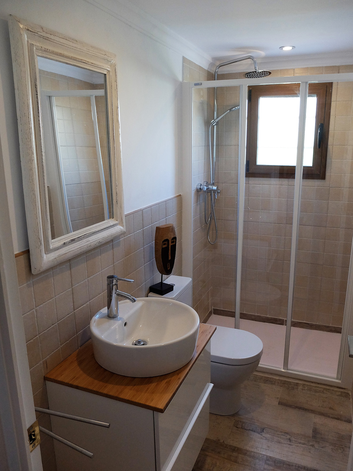 Shower room with sink and toilet